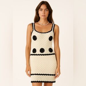 Black and White Crochet Dress